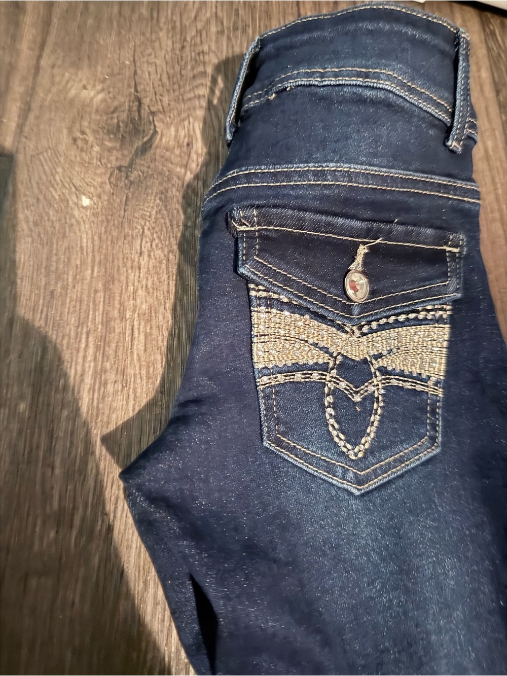 Zipper Flare Wide-Leg Jeans in Dark Blue by Zipperatica - Picture 3 of 5